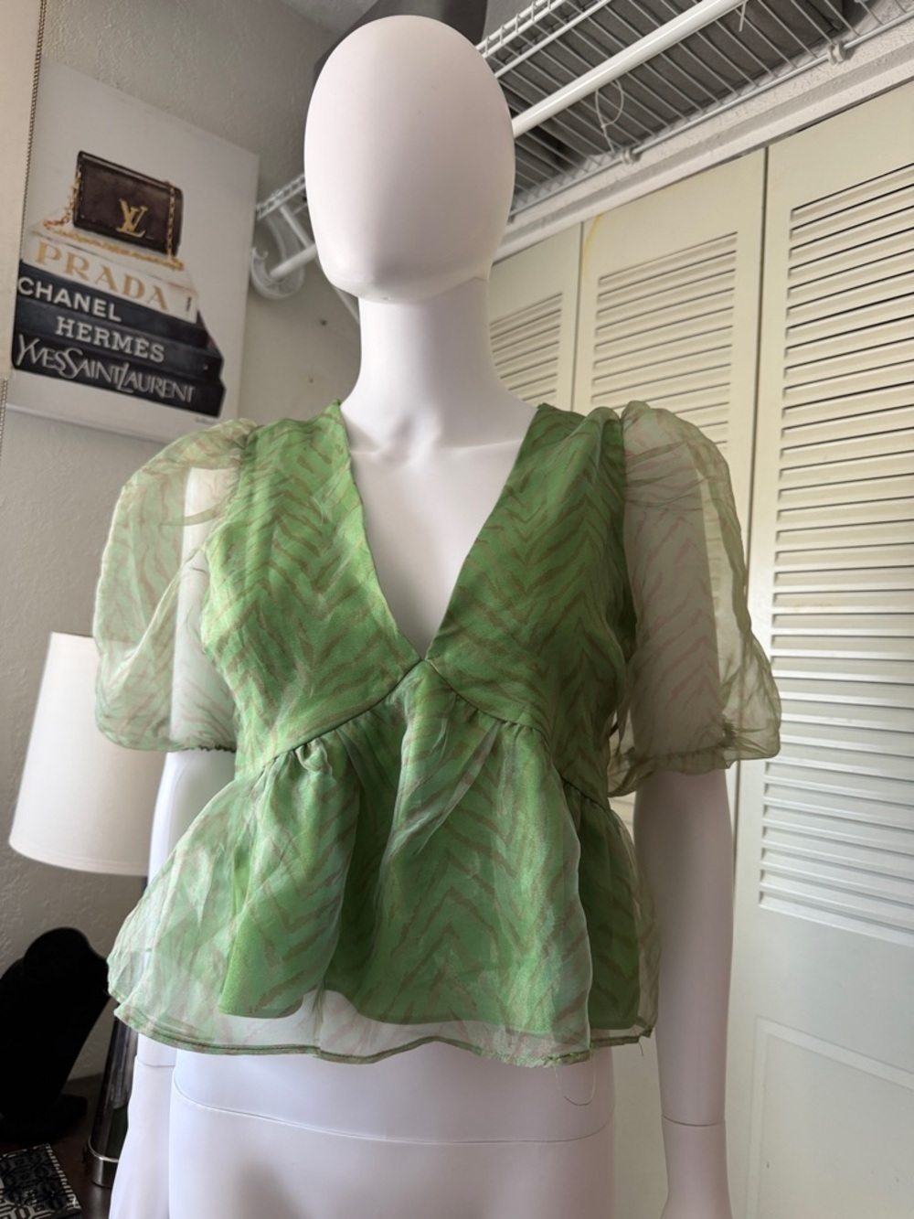 Endless Rose crop top print green size XS